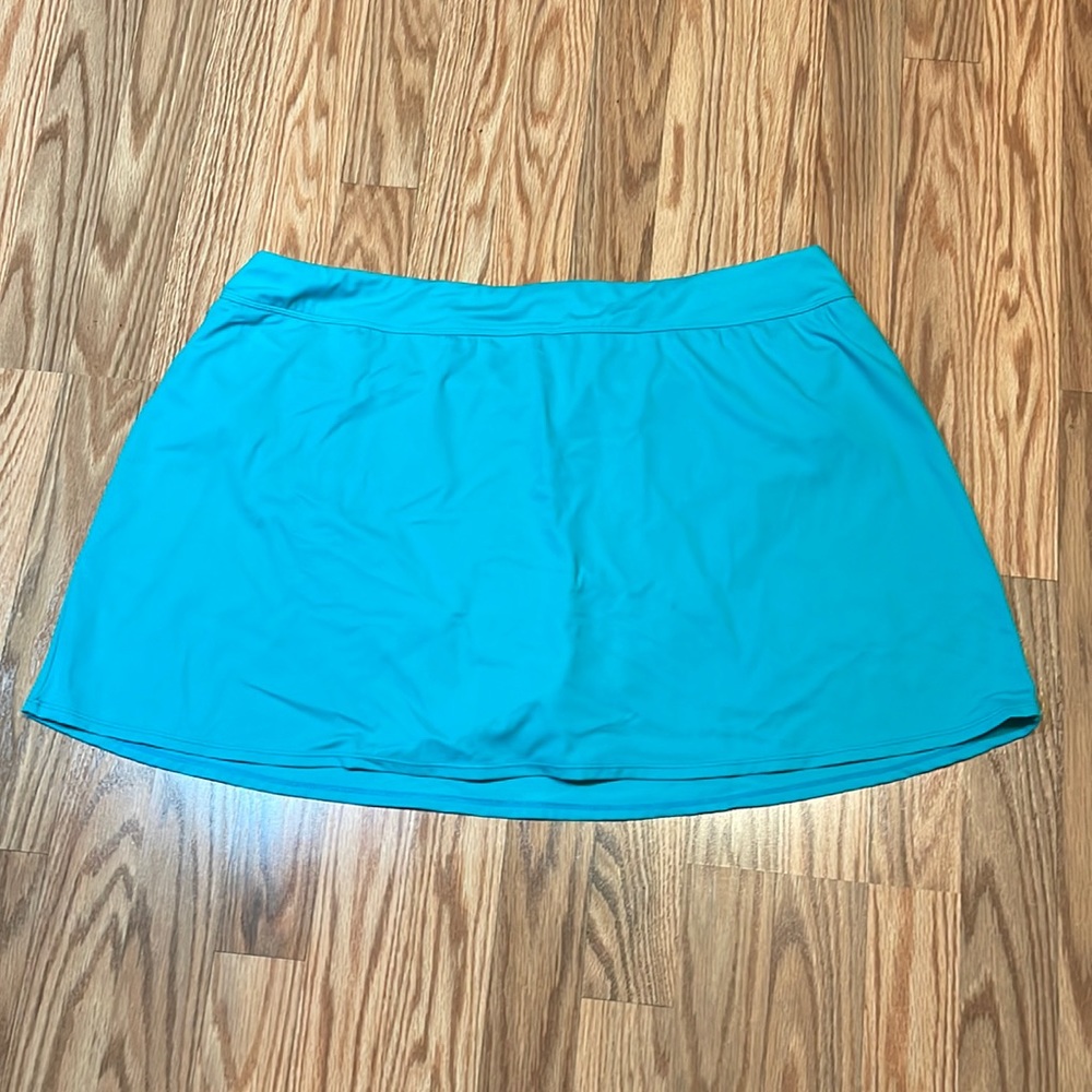 20W Swim Skirt, aqua, attached panty